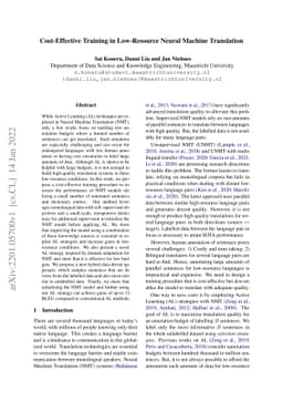 Cost-Effective Training in Low-Resource Neural Machine Translation