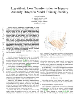 Concise Logarithmic Loss Function for Robust Training of Anomaly
  Detection Model
