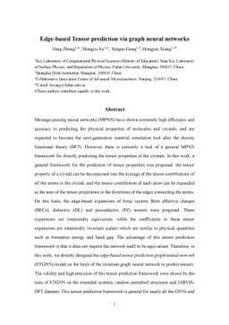 Edge-based Tensor prediction via graph neural networks