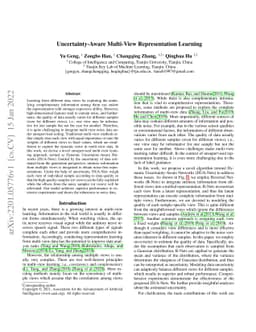 Uncertainty-Aware Multi-View Representation Learning