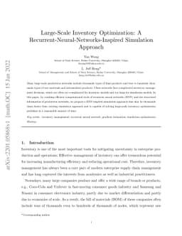 Large-Scale Inventory Optimization: A Recurrent-Neural-Networks-Inspired
  Simulation Approach
