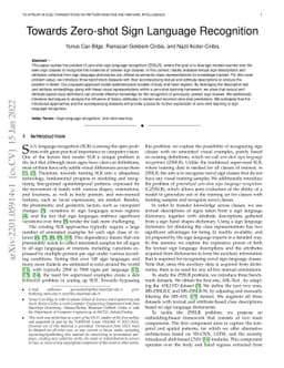 Towards Zero-shot Sign Language Recognition