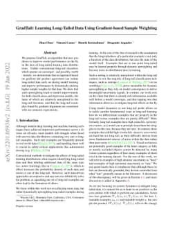 GradTail: Learning Long-Tailed Data Using Gradient-based Sample
  Weighting