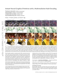 Instant Neural Graphics Primitives with a Multiresolution Hash Encoding