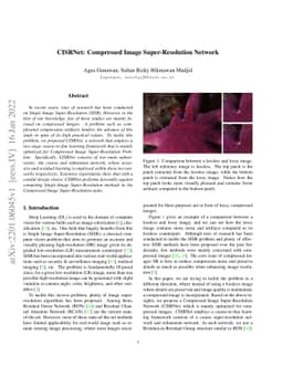 CISRNet: Compressed Image Super-Resolution Network