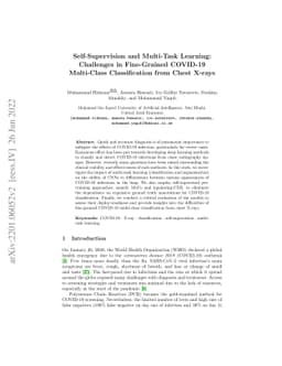 Self-Supervision and Multi-Task Learning: Challenges in Fine-Grained
  COVID-19 Multi-Class Classification from Chest X-rays