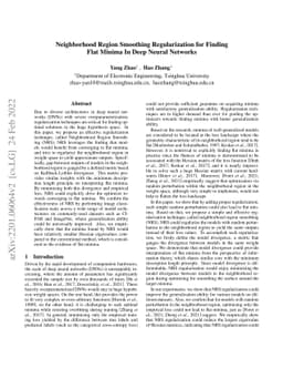Neighborhood Region Smoothing Regularization for Finding Flat Minima In
  Deep Neural Networks