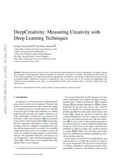 DeepCreativity: Measuring Creativity with Deep Learning Techniques