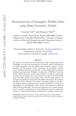 Reconstruction of Incomplete Wildfire Data using Deep Generative Models