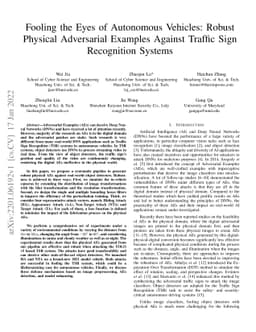 Fooling the Eyes of Autonomous Vehicles: Robust Physical Adversarial
  Examples Against Traffic Sign Recognition Systems