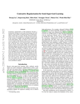 Contrastive Regularization for Semi-Supervised Learning