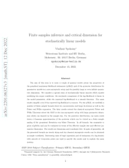 Finite samples inference and critical dimension for stochastically
  linear models