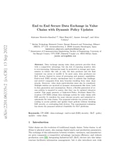 End to End Secure Data Exchange in Value Chains with Dynamic Policy
  Updates