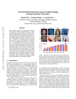 Can We Find Neurons that Cause Unrealistic Images in Deep Generative
  Networks?