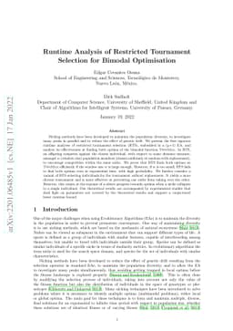 Runtime Analysis of Restricted Tournament Selection for Bimodal
  Optimisation