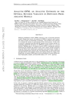 Analytic-DPM: an Analytic Estimate of the Optimal Reverse Variance in
  Diffusion Probabilistic Models