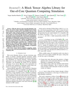 RosneT: A Block Tensor Algebra Library for Out-of-Core Quantum Computing
  Simulation