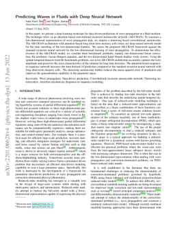 Predicting waves in fluids with deep neural network