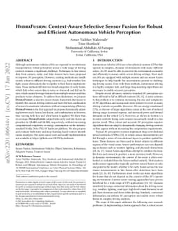HydraFusion: Context-Aware Selective Sensor Fusion for Robust and
  Efficient Autonomous Vehicle Perception