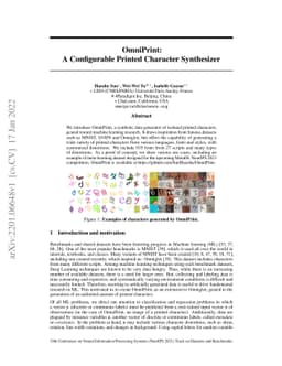OmniPrint: A Configurable Printed Character Synthesizer