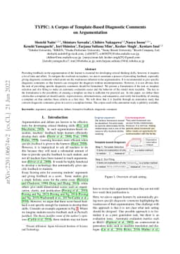 TYPIC: A Corpus of Template-Based Diagnostic Comments on Argumentation