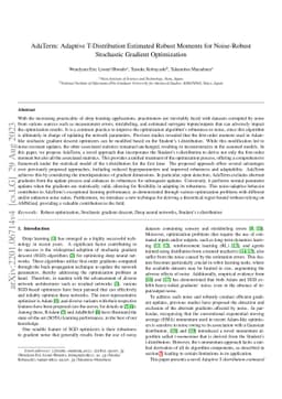 AdaTerm: Adaptive T-Distribution Estimated Robust Moments for
  Noise-Robust Stochastic Gradient Optimization