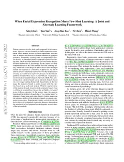 When Facial Expression Recognition Meets Few-Shot Learning: A Joint and
  Alternate Learning Framework