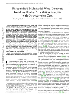 Unsupervised Multimodal Word Discovery based on Double Articulation
  Analysis with Co-occurrence cues