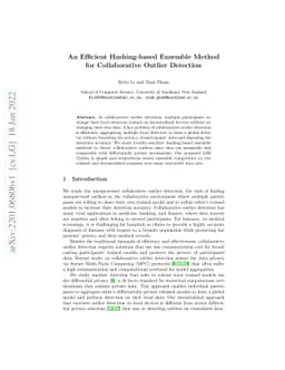 An Efficient Hashing-based Ensemble Method for Collaborative Outlier
  Detection