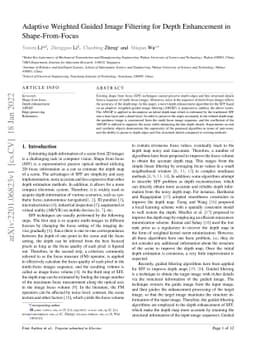 Adaptive Weighted Guided Image Filtering for Depth Enhancement in
  Shape-From-Focus