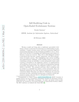 Self-Modifying Code in Open-Ended Evolutionary Systems