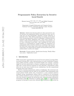 Programmatic Policy Extraction by Iterative Local Search