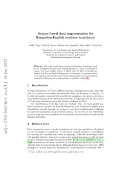 Syntax-based data augmentation for Hungarian-English machine translation