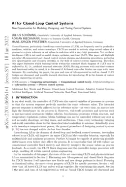 AI for Closed-Loop Control Systems -- New Opportunities for Modeling,
  Designing, and Tuning Control Systems