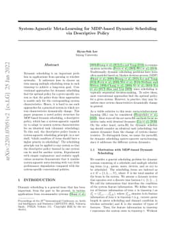System-Agnostic Meta-Learning for MDP-based Dynamic Scheduling via
  Descriptive Policy
