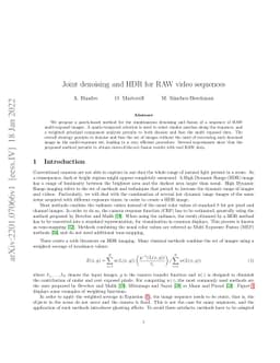 Joint denoising and HDR for RAW video sequences