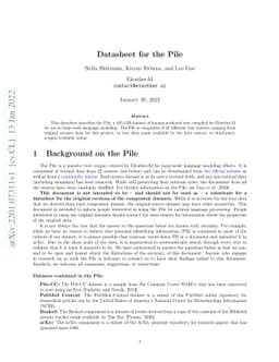 Datasheet for the Pile