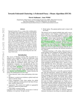 Towards Federated Clustering: A Federated Fuzzy $c$-Means Algorithm
  (FFCM)