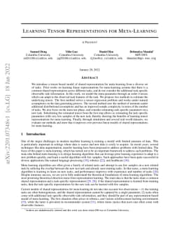 Learning Tensor Representations for Meta-Learning