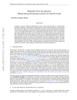 Prospective Learning: Principled Extrapolation to the Future