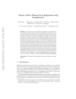 Poseur: Direct Human Pose Regression with Transformers