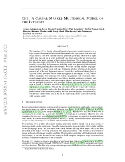 CM3: A Causal Masked Multimodal Model of the Internet