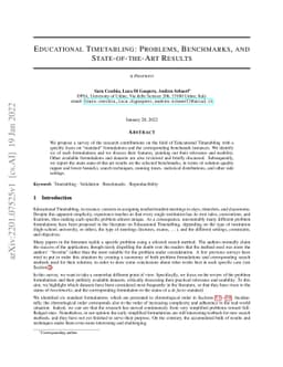 Educational Timetabling: Problems, Benchmarks, and State-of-the-Art
  Results