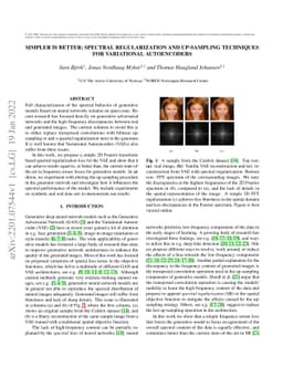 Simpler is better: spectral regularization and up-sampling techniques
  for variational autoencoders