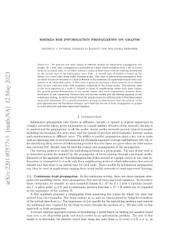 Models for information propagation on graphs