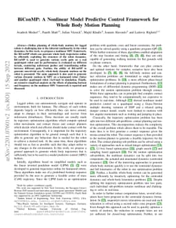 BiConMP: A Nonlinear Model Predictive Control Framework for Whole Body
  Motion Planning