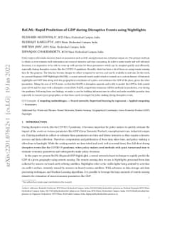 ReGNL: Rapid Prediction of GDP during Disruptive Events using
  Nightlights