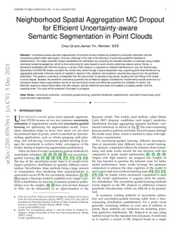 Neighborhood Spatial Aggregation MC Dropout for Efficient
  Uncertainty-aware Semantic Segmentation in Point Clouds