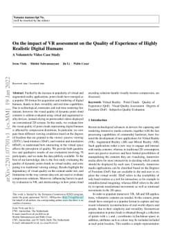 On the impact of VR assessment on the Quality of Experience of Highly
  Realistic Digital Humans
