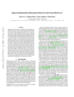 Improving Biomedical Information Retrieval with Neural Retrievers